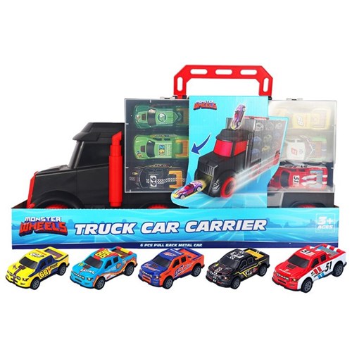7 piece semi trailer set with die cast cars