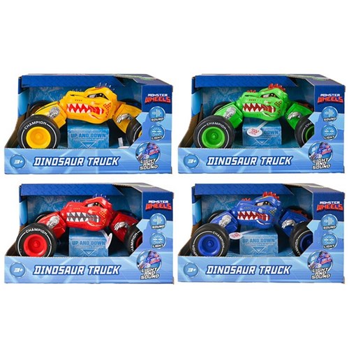stunt dinosaur truck big wheel toy