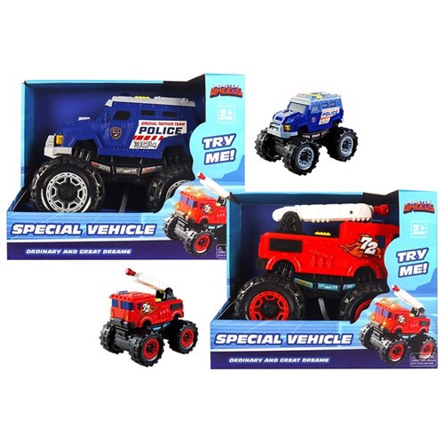 premium fire and police truck toy