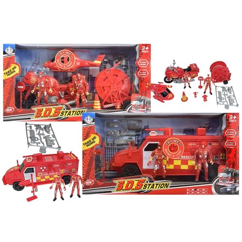 4 to 9 piece SOS fire station toy set