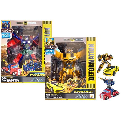 2 piece 22cm transform super change robot set