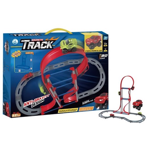 62 to 69 piece 3D magnetic track with car