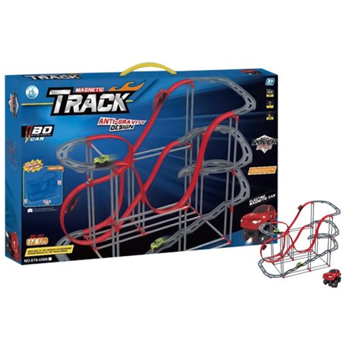 175 piece 3D magnetic loop track set