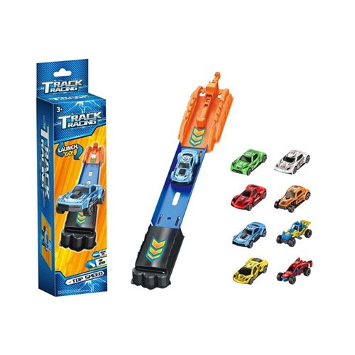 5 piece track launcher with car toy set