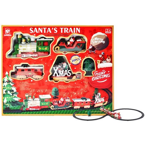 Santa light up Christmas train set 283cm 20 pieces