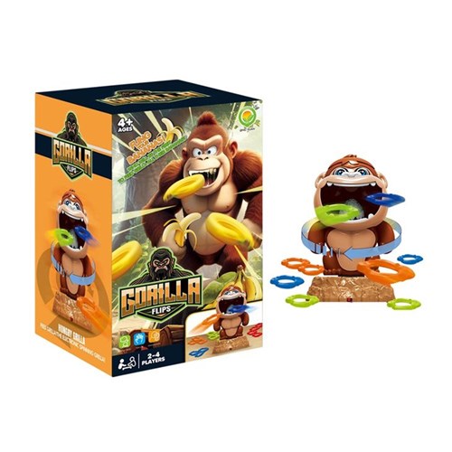 two spinning gorilla feeding action game for kids