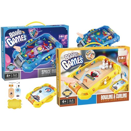 two in one bowling and curling marble tabletop game