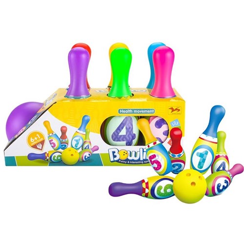 7 piece 18cm mini bowling game tabletop set