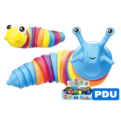 extendable moving slug articulated fidget toy