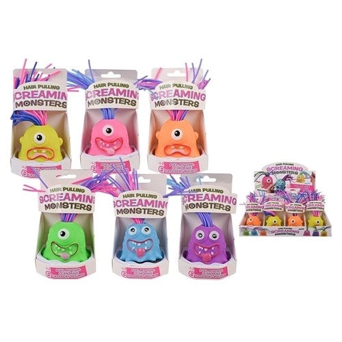 Screaming monster interactive hair pulling toy