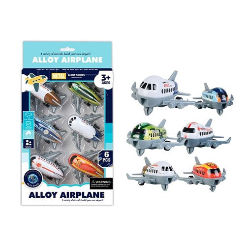 6 piece alloy aeroplanes mini toy set
