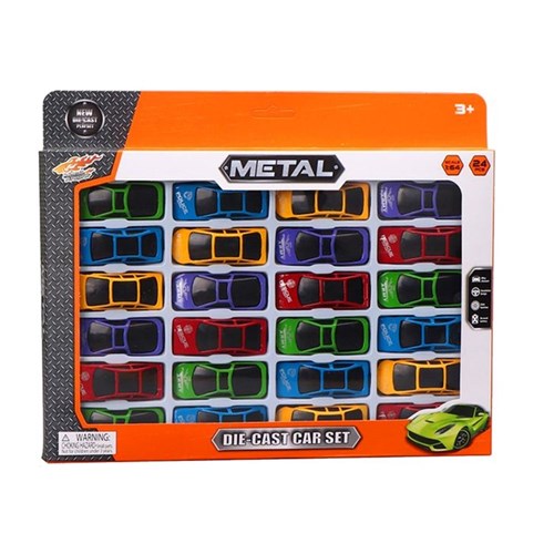 24 piece die cast sports car toy set