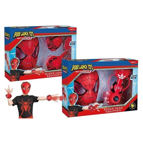 Spider themed water launcher and mask three piece set