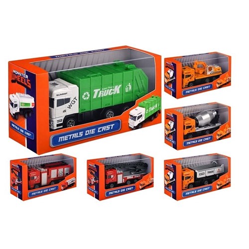 Die cast garbage fire or construction truck toy