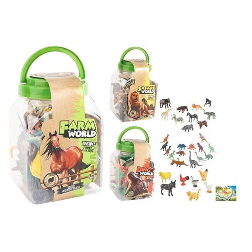 Assorted farm dinosaur or safari animal play set