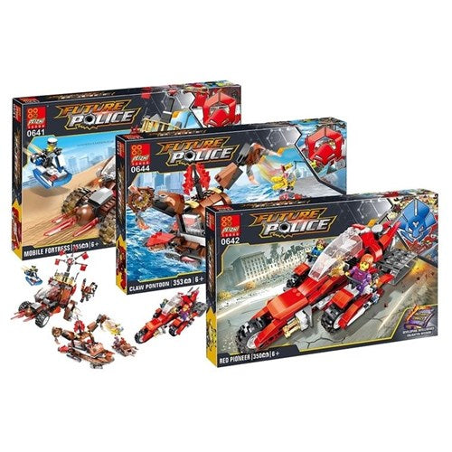 Futuristic vehicle construction building block toy