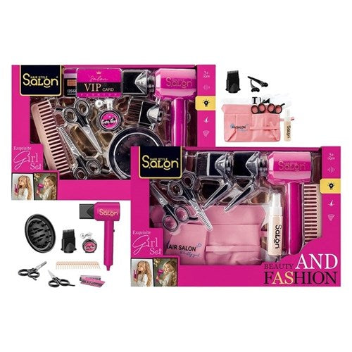 Battery operated kids beauty salon set with dryer assorted