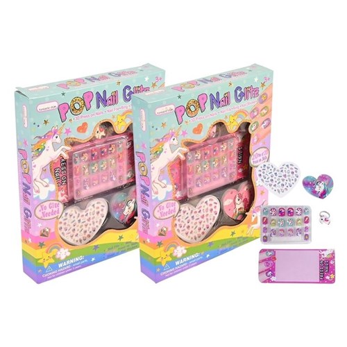 Kids DIY 3D press on nail art activity set