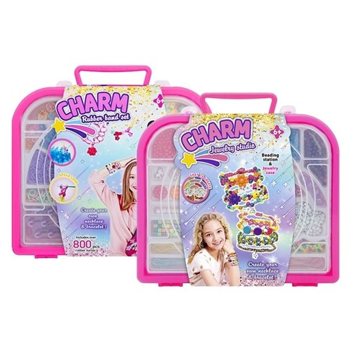 DIY charm jewellery making set with carry case