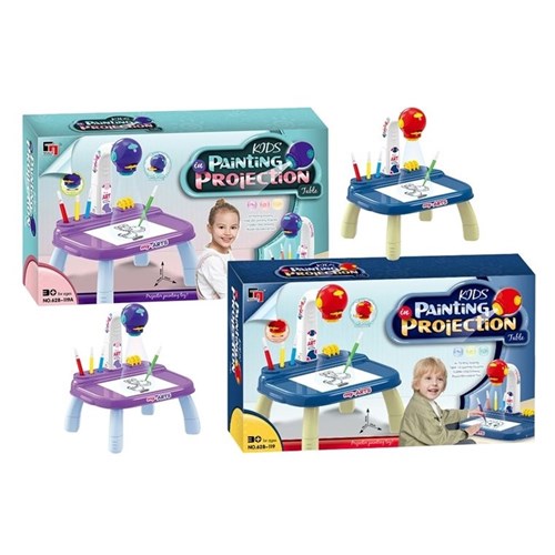 Kids projector painting table with light