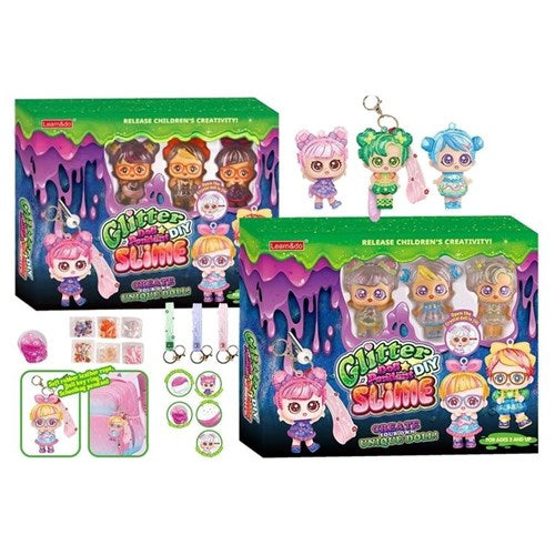 DIY glitter slime figurine pendant craft set