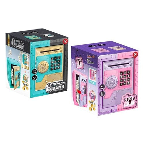 Battery operated kids money bank with sound and lock