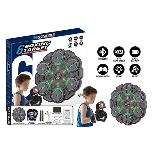 Interactive boxing target game with lights and sounds