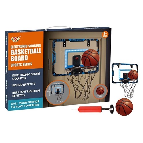 Battery operated mini basketball board with score and light