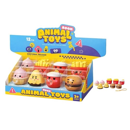 Fast food themed bubble blowing squishy toy