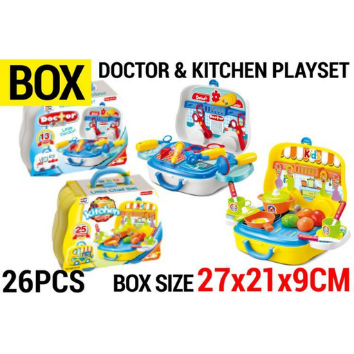 Doctor/Kitchen PlaySet with Case 26pk