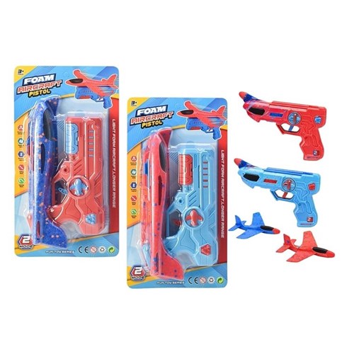 Toy airplane with launcher feature