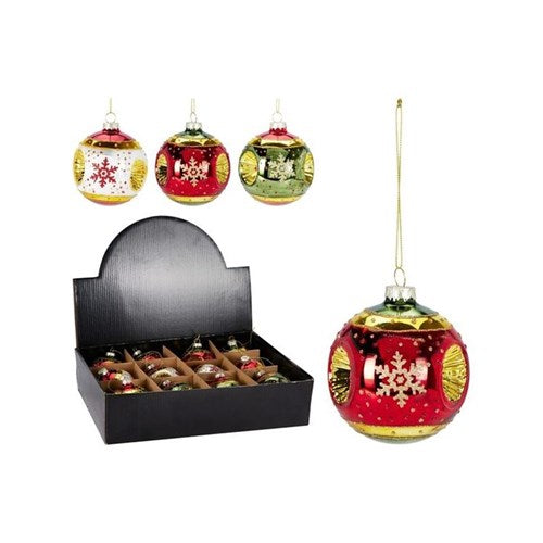 Three assorted color Christmas baubles for statement accents