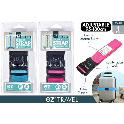 1.8m adjustable luggage strap with combination lock