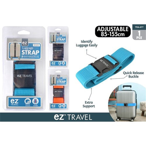 Adjustable luggage strap with clip
