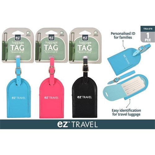 Leather look luggage identification tag