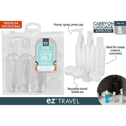 6 piece travel bottle kit