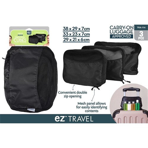 Set of travel packing cubes