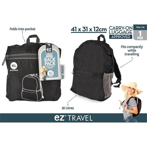 Foldable travel backpack 16L