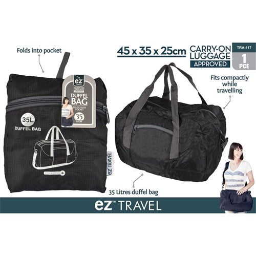Foldable travel duffle bag 35L