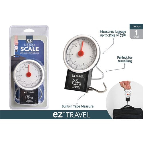 Manual luggage scale and tape measure