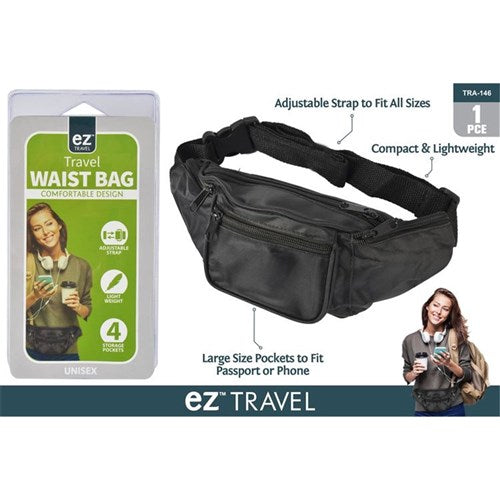 Secure travel waist bag fanny pack