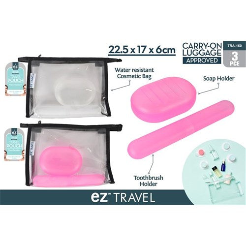 Set of 3 PVC cosmetic bags