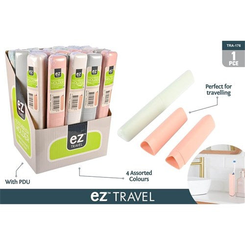 Plastic travel toothbrush holder