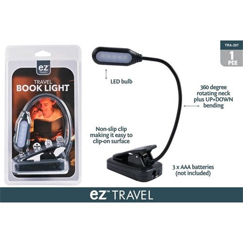 Clip on battery reading light