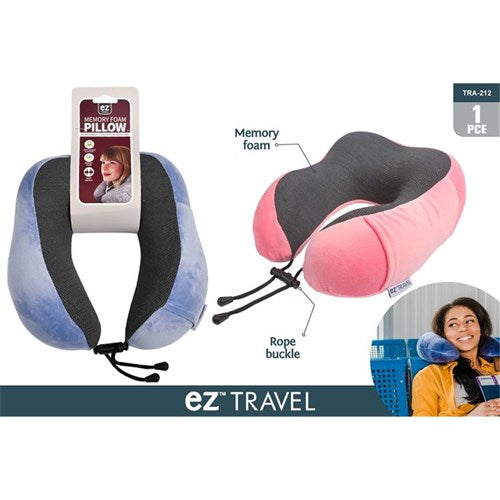Memory foam travel neck pillow