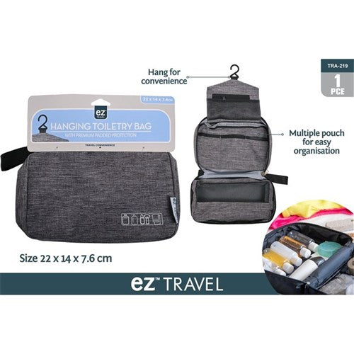 Hanging travel toiletry bag