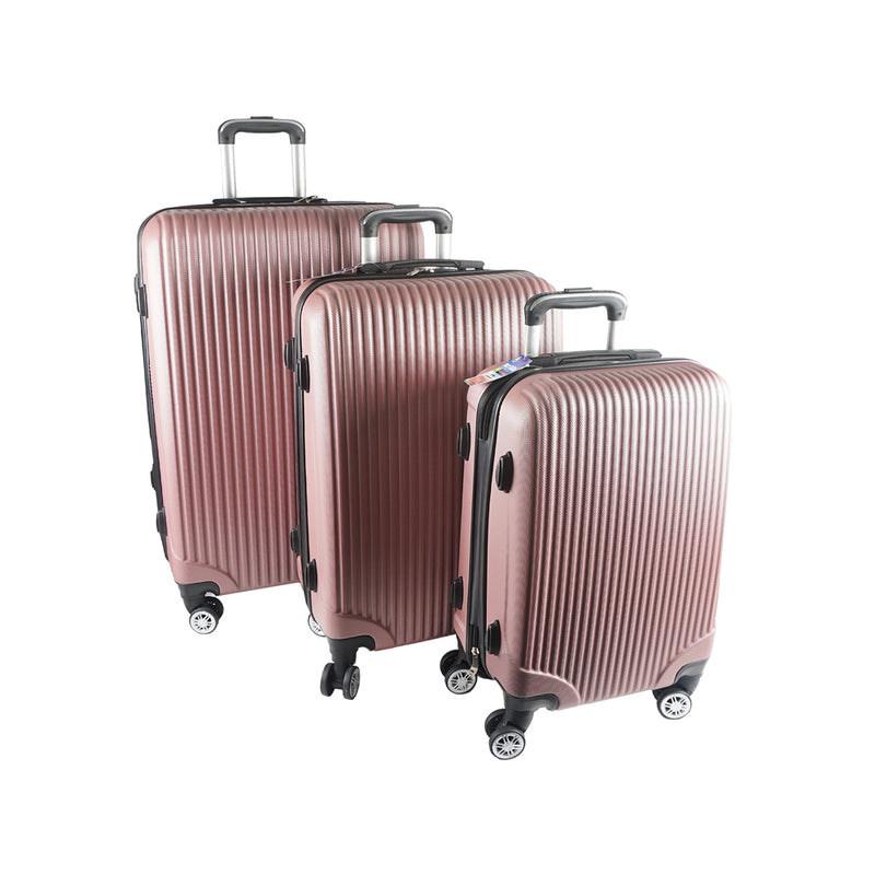 Hard Case Luggage Set of 3 - Rose Gold