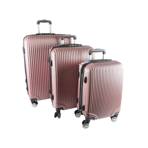Hard Case Luggage Set of 3 - Rose Gold
