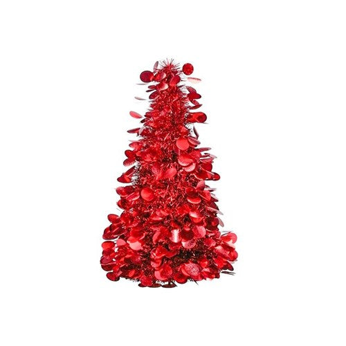 46cm red tinsel Christmas tree decoration