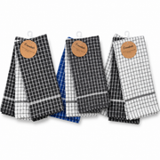Mono Check Terry Towel 3pk St Grey,Blue White/Grey 40X55cm – thumbnail